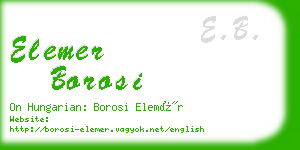 elemer borosi business card